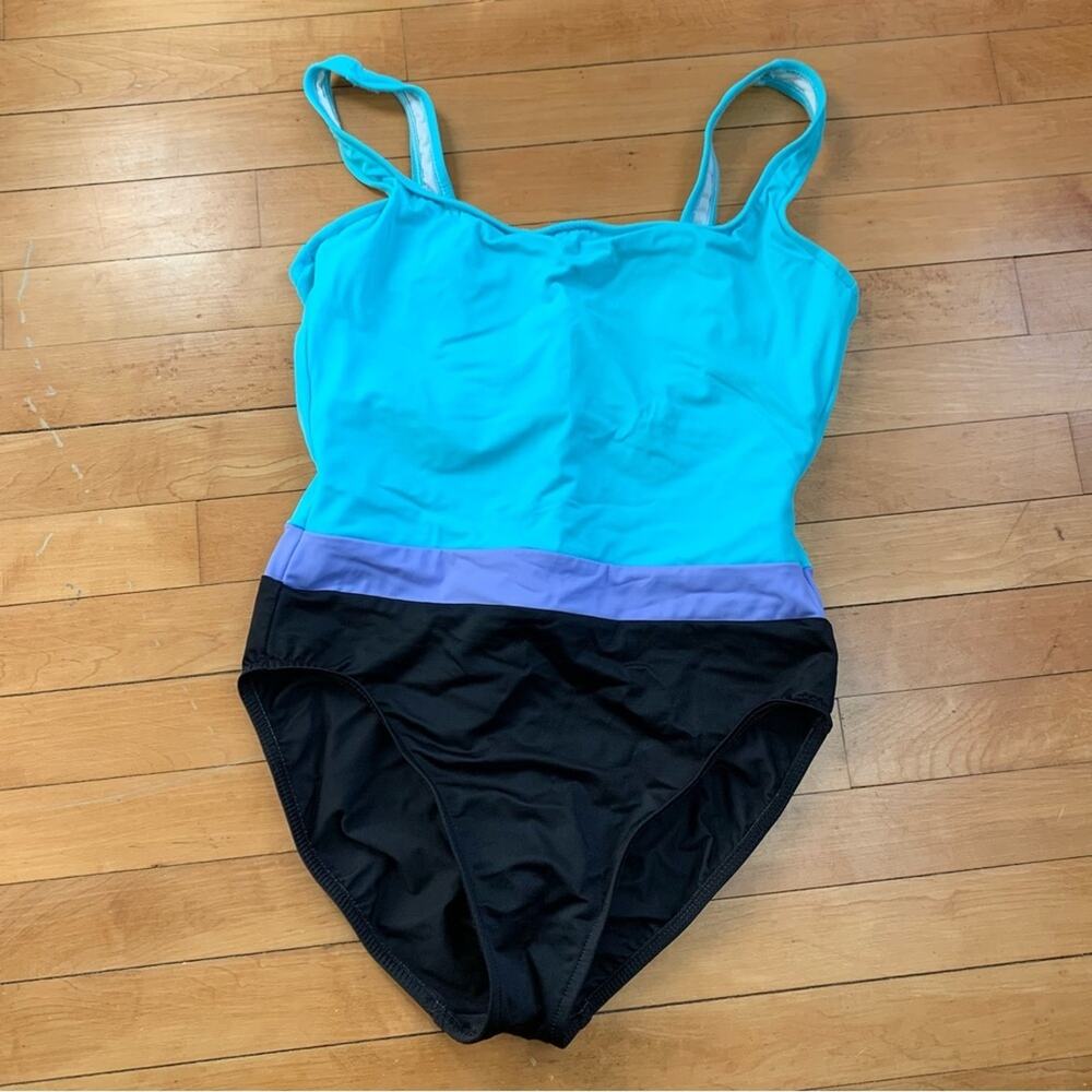 Miraclesuit Vintage Union Made Two Tone Blue One Piece Slimming Swim Suit 14